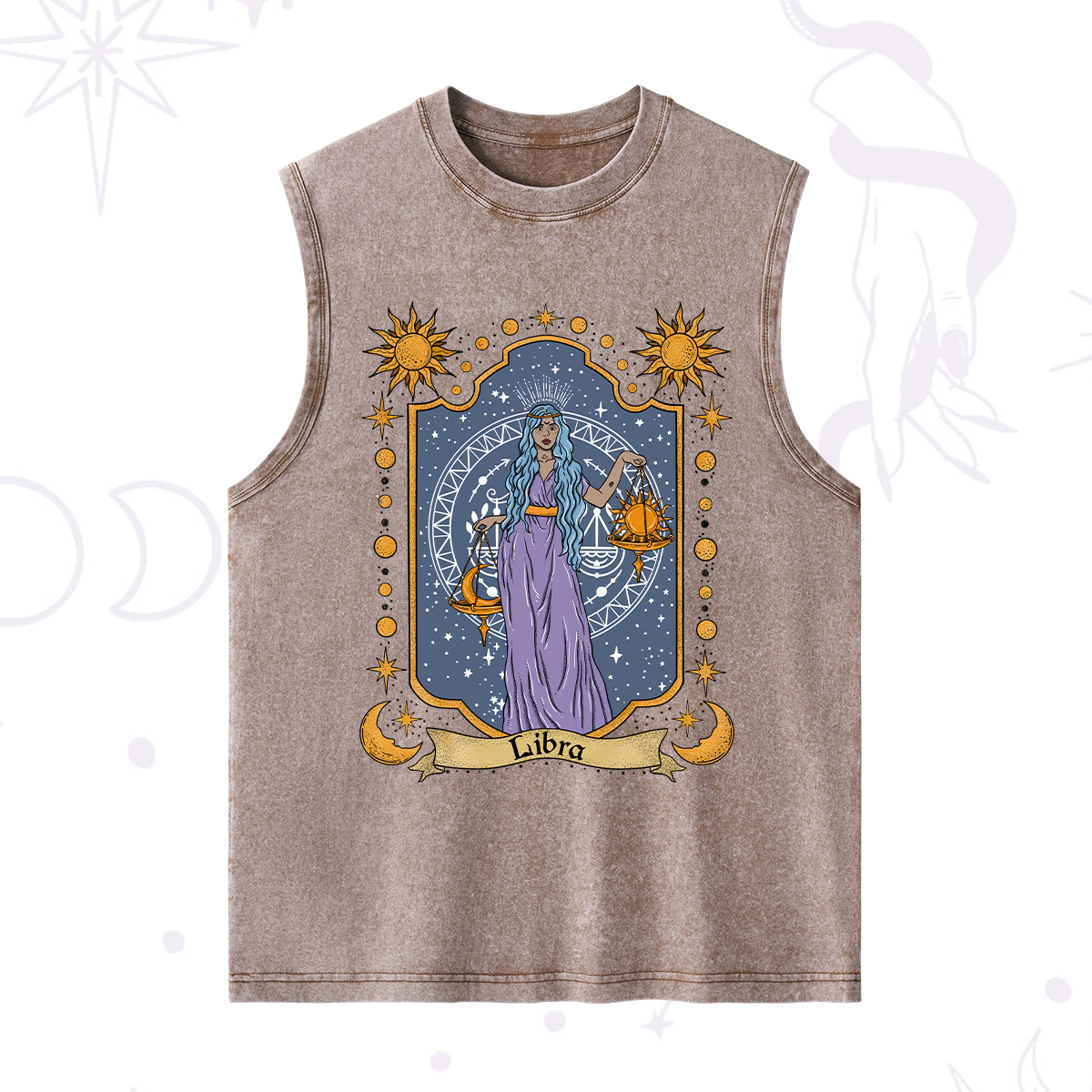 Purplehecate Libra Zodiac Washed Tank
