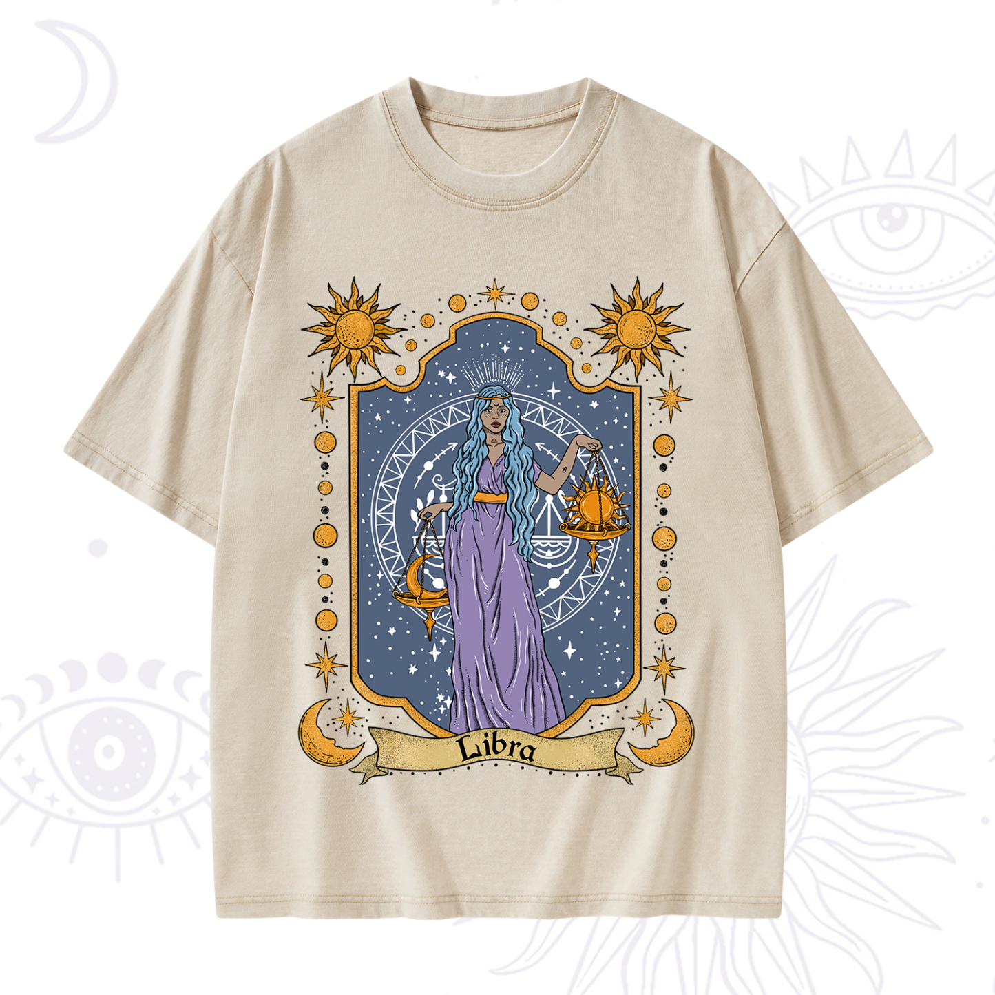 Purplehecate Libra Zodiac Washed T-Shirt