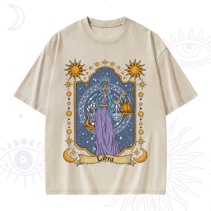 Purplehecate Libra Zodiac Washed T-Shirt