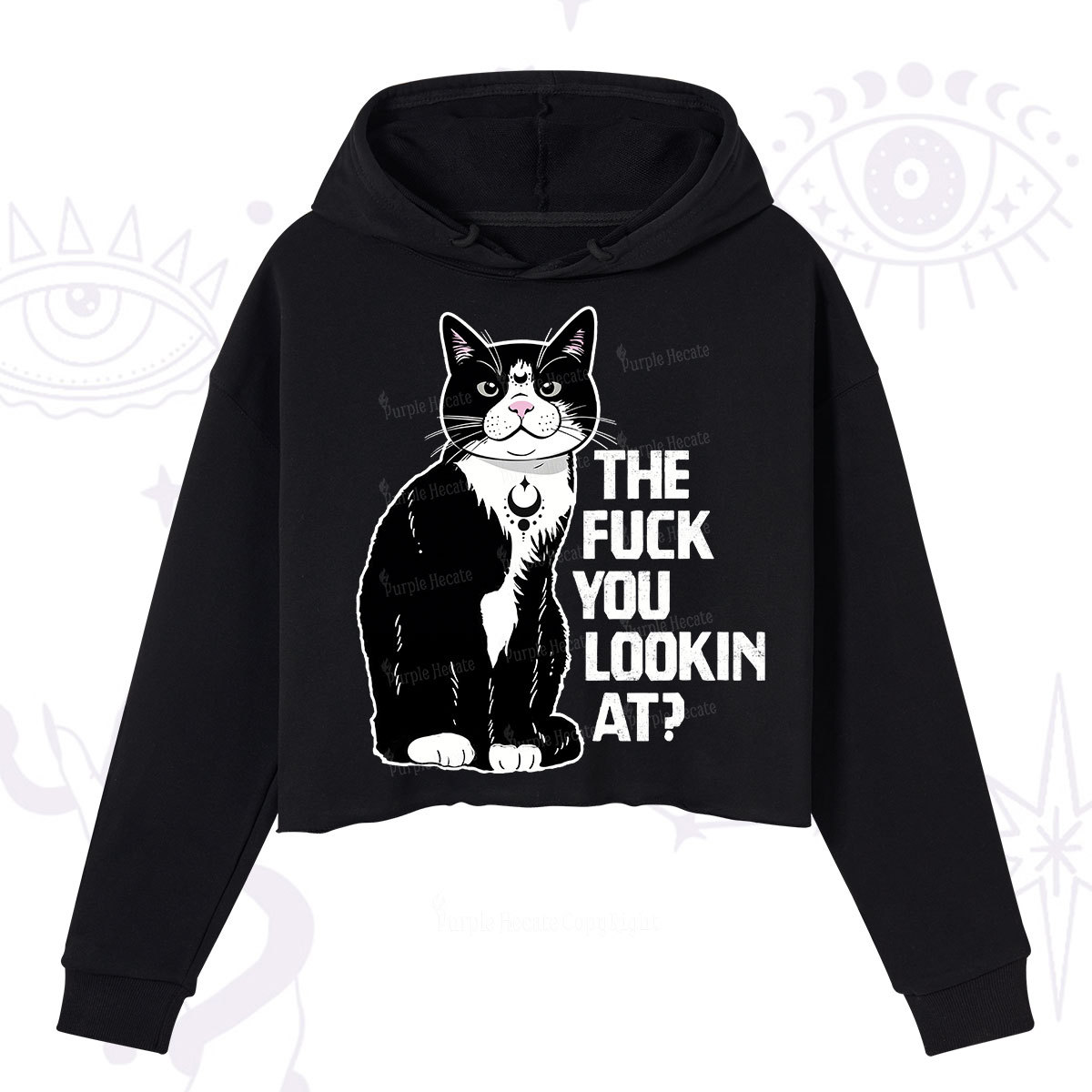 Purplehecate The Fuck You Lookin At Crop Hoodie