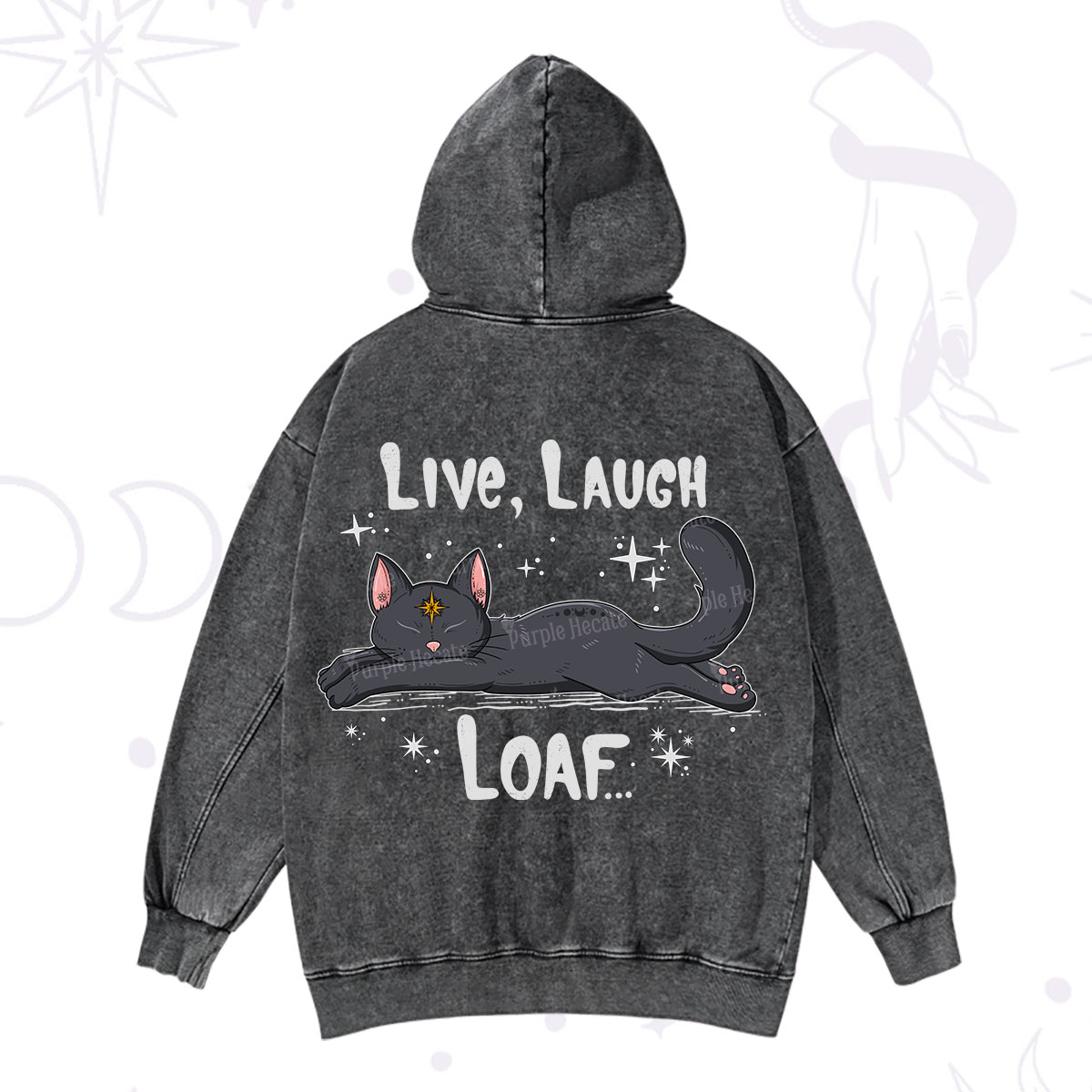 Purplehecate Live Laugh Loaf Washed Hoodie