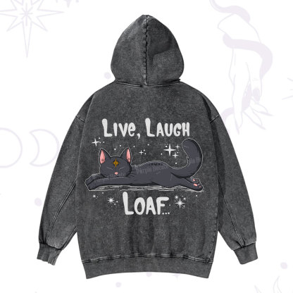 Purplehecate Live Laugh Loaf Washed Hoodie