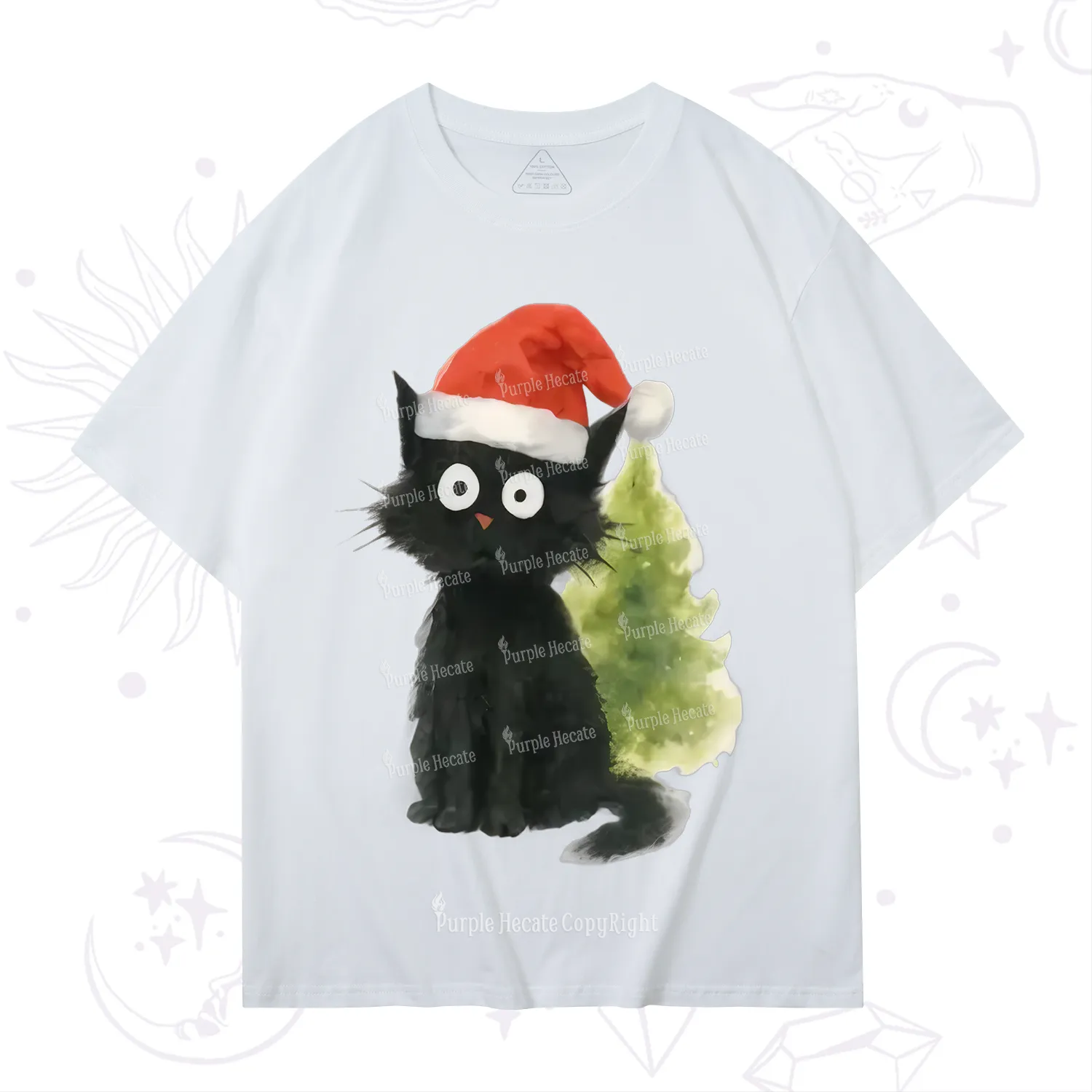 Purplehecate Black Cats Christmas T-Shirt