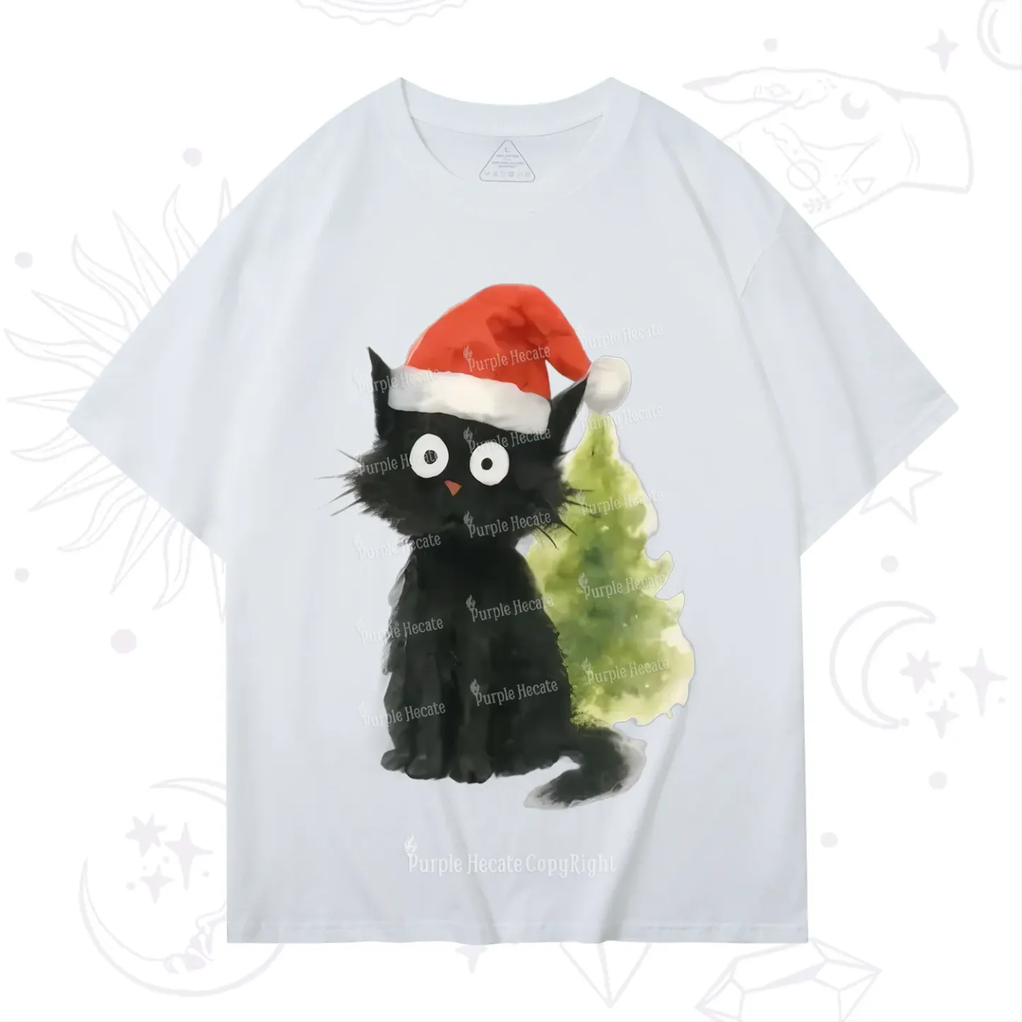 Purplehecate Black Cats Christmas T-Shirt