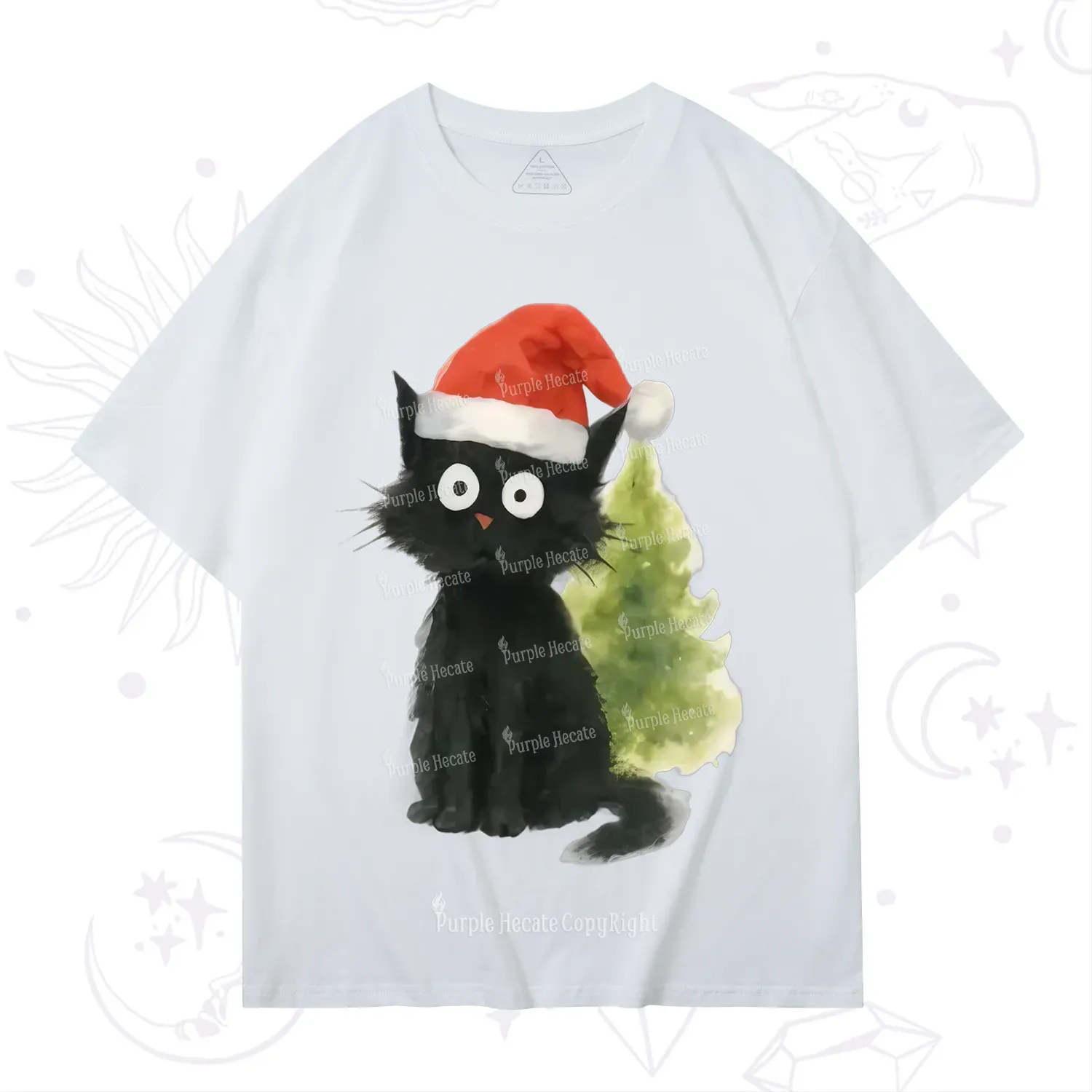 Purplehecate Black Cats Christmas T-Shirt