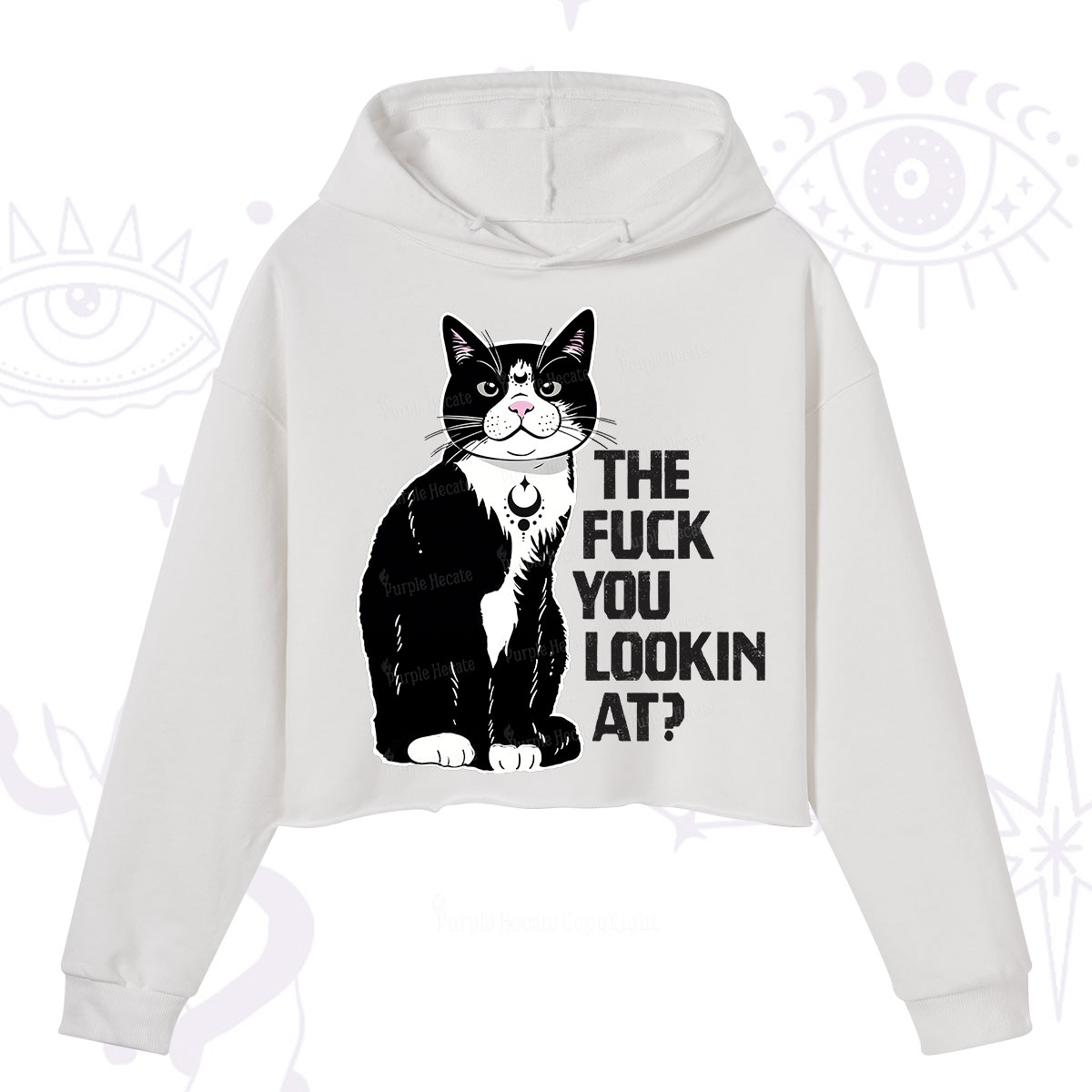 Purplehecate The Fuck You Lookin At Crop Hoodie