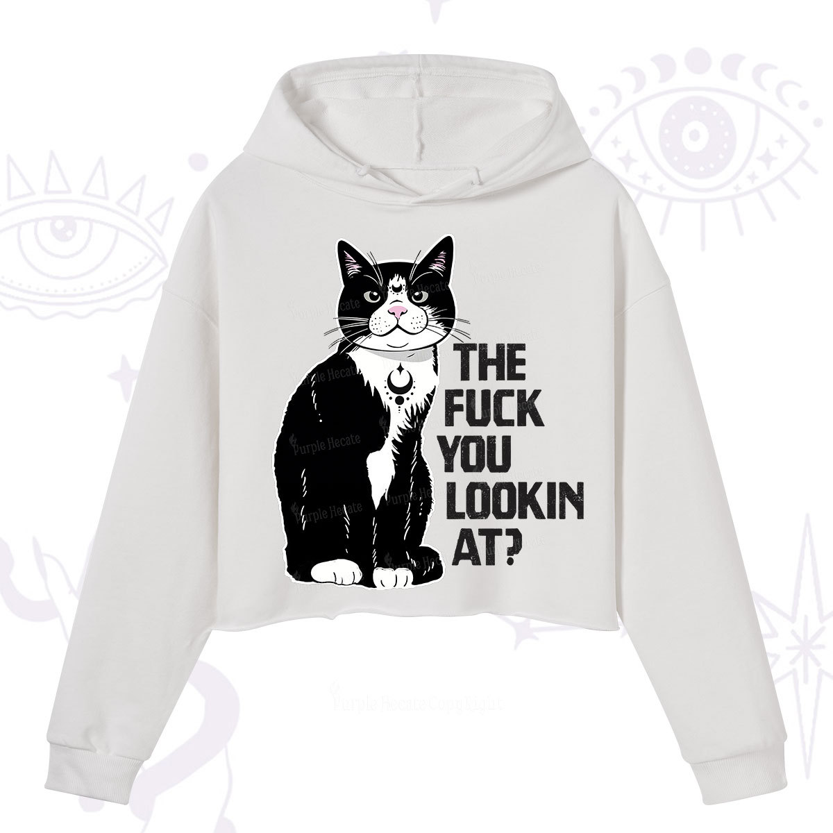 Purplehecate The Fuck You Lookin At Crop Hoodie