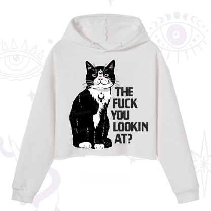 Purplehecate The Fuck You Lookin At Crop Hoodie