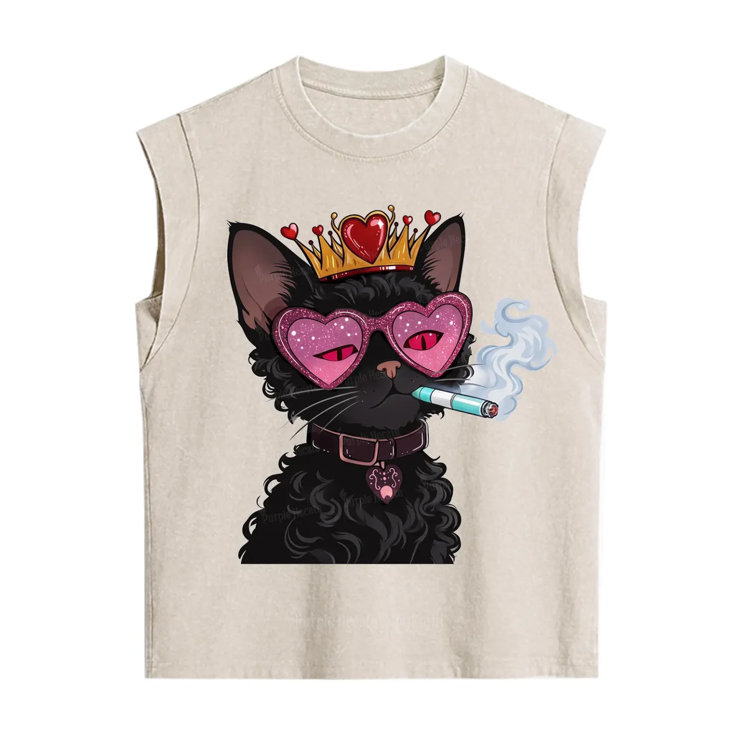 Purplehecate Join the Baddie Era Queen Cat Vintage Washed Tank