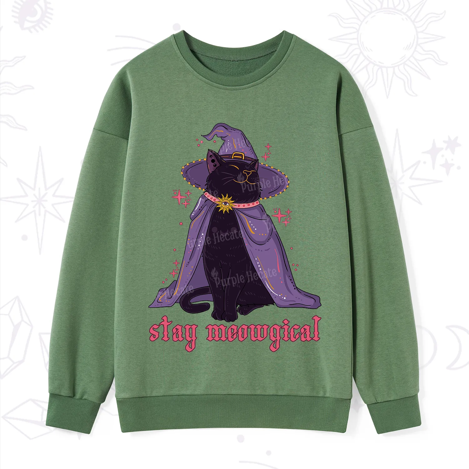 Purplehecate Stay Meowgical Cat Sweatshirt