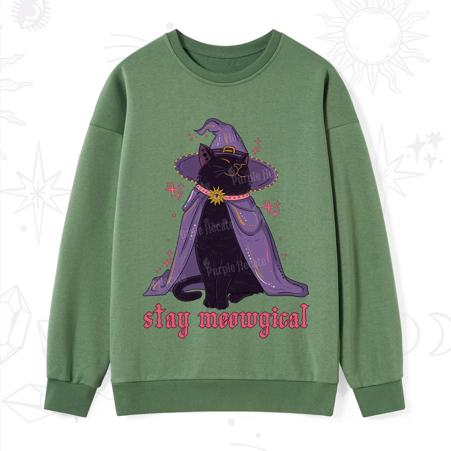 Purplehecate Stay Meowgical Cat Sweatshirt
