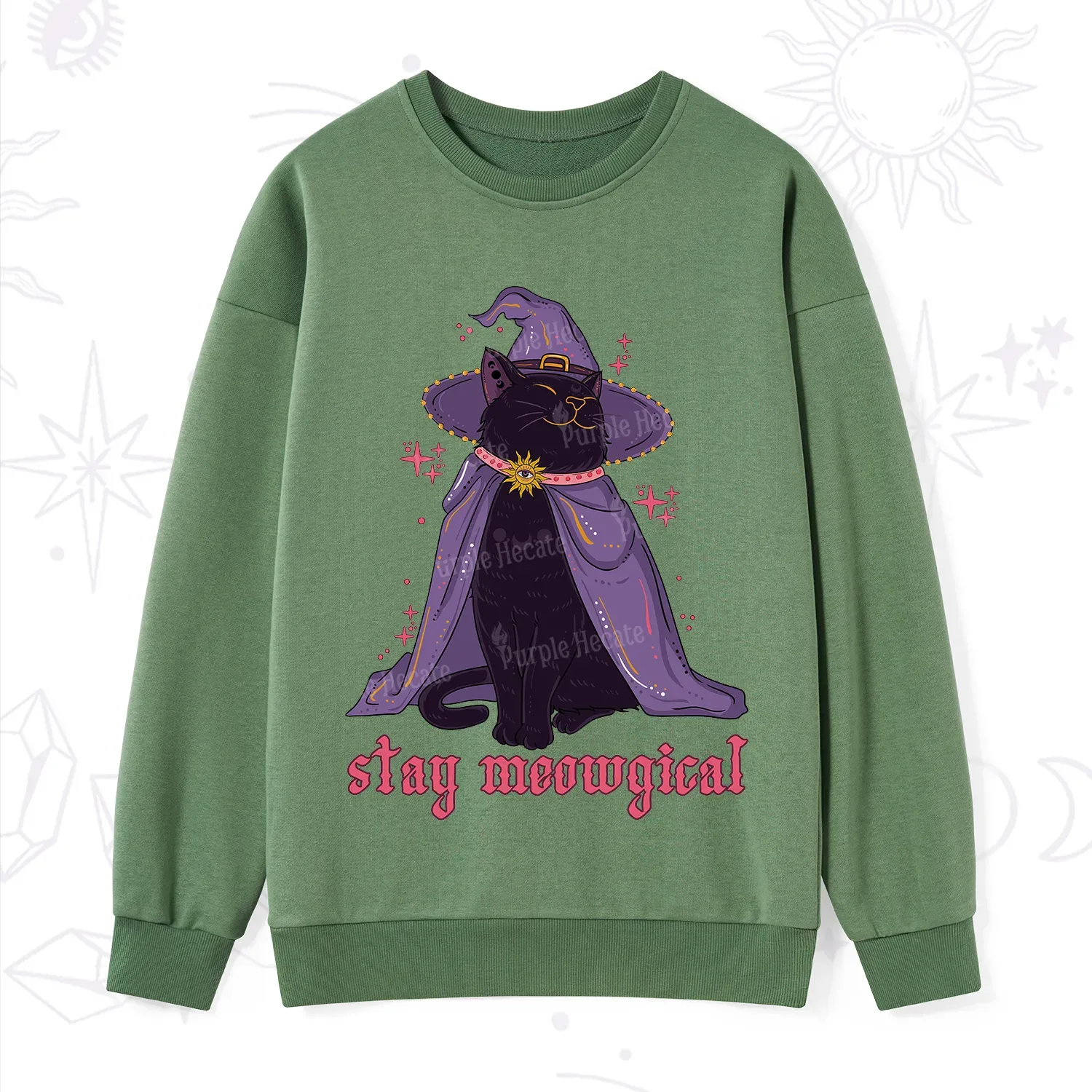 Purplehecate Stay Meowgical Cat Sweatshirt