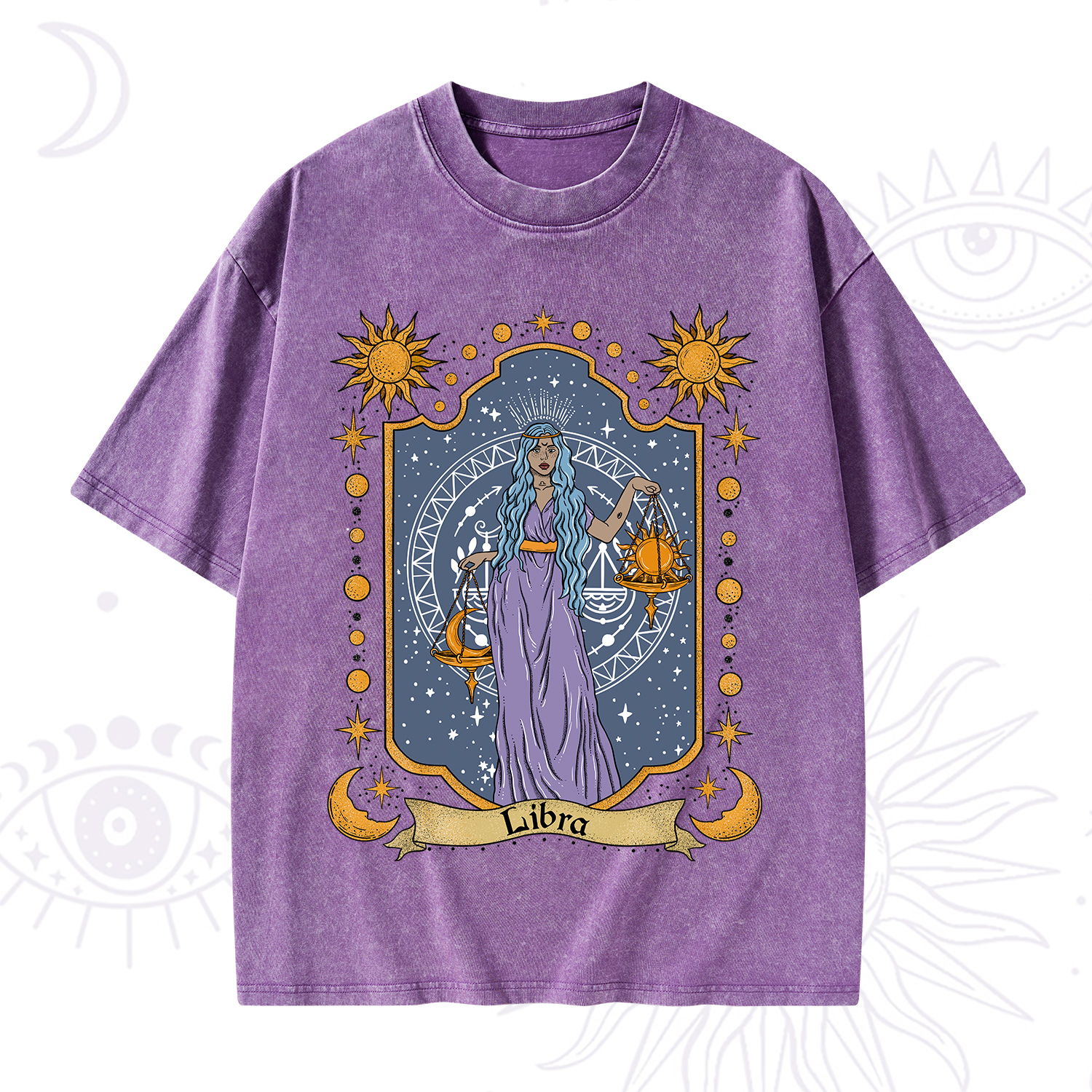 Purplehecate Libra Zodiac Washed T-Shirt