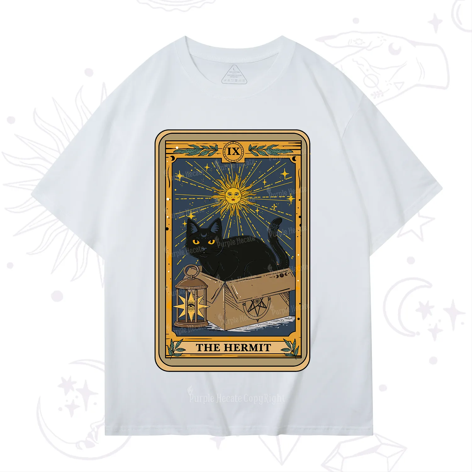 Purplehecate The Hermit Card Cat Lover T-Shirt