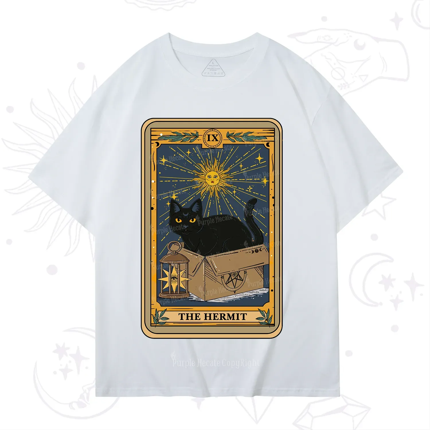 Purplehecate The Hermit Card Cat Lover T-Shirt