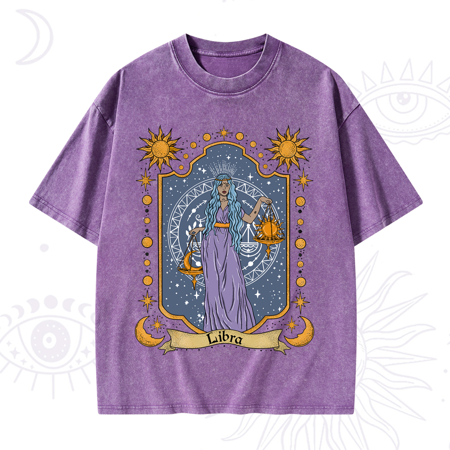 Purplehecate Libra Zodiac Washed T-Shirt