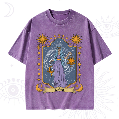 Purplehecate Libra Zodiac Washed T-Shirt