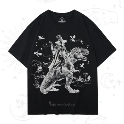 Purplehecate Witch Riding Dino T-Shirt