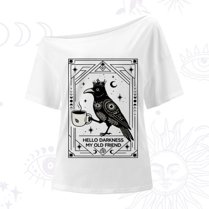 Purplehecate Hello Darkness My Old Friend Crow One Shoulder T-Shirt