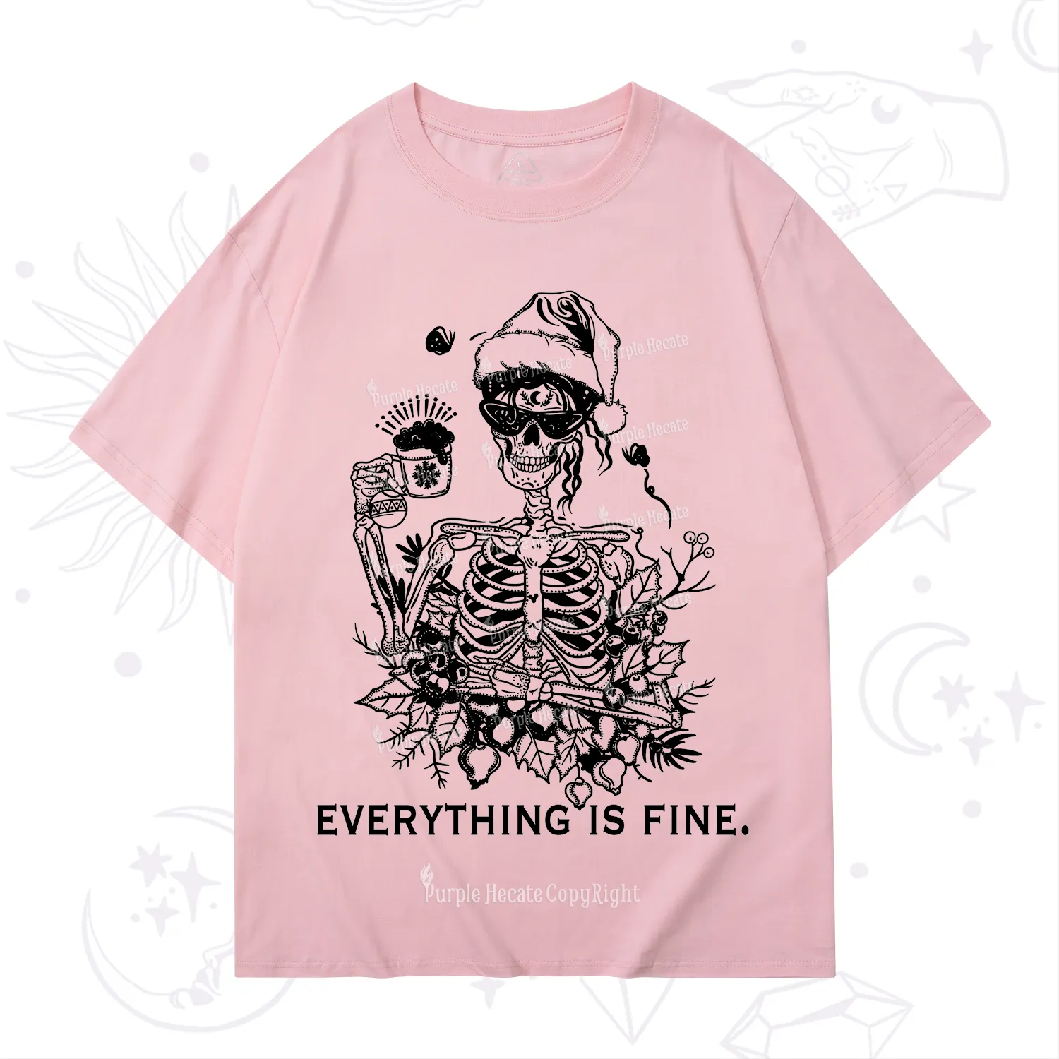 Purplehecate Everything Is Fine Christmas T-Shirt