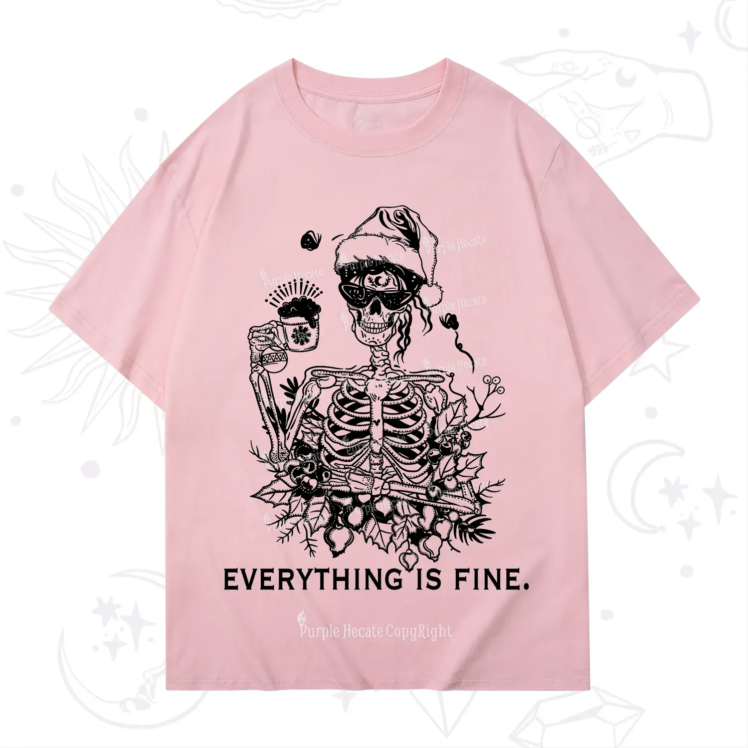 Purplehecate Everything Is Fine Christmas T-Shirt