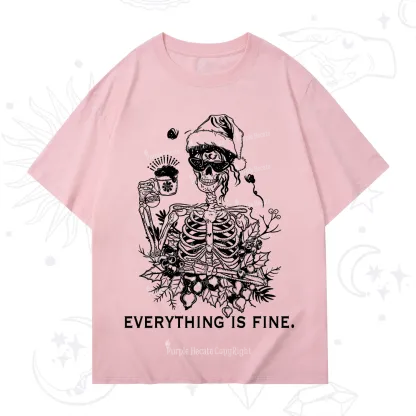 Purplehecate Everything Is Fine Christmas T-Shirt