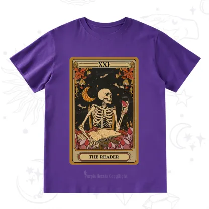 Purplehecate The Reader Tarot Skeleton T-Shirt