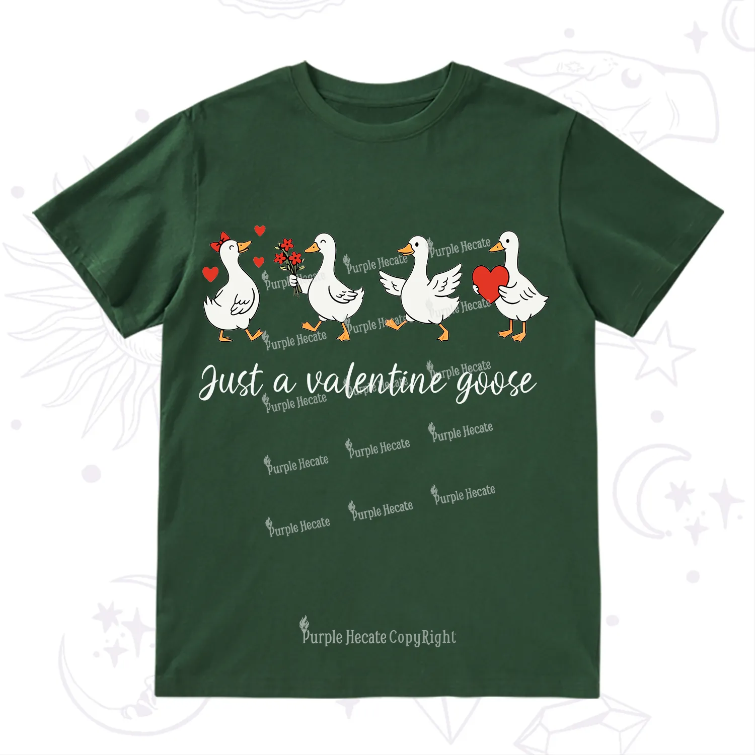 Purplehecate Just A Valentine Goose Valentine T-Shirt