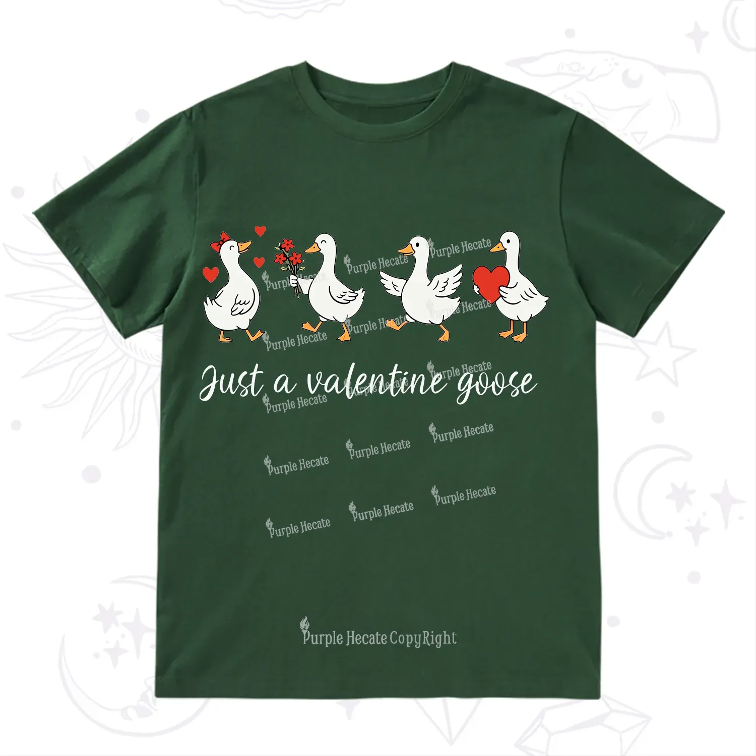 Purplehecate Just A Valentine Goose Valentine T-Shirt