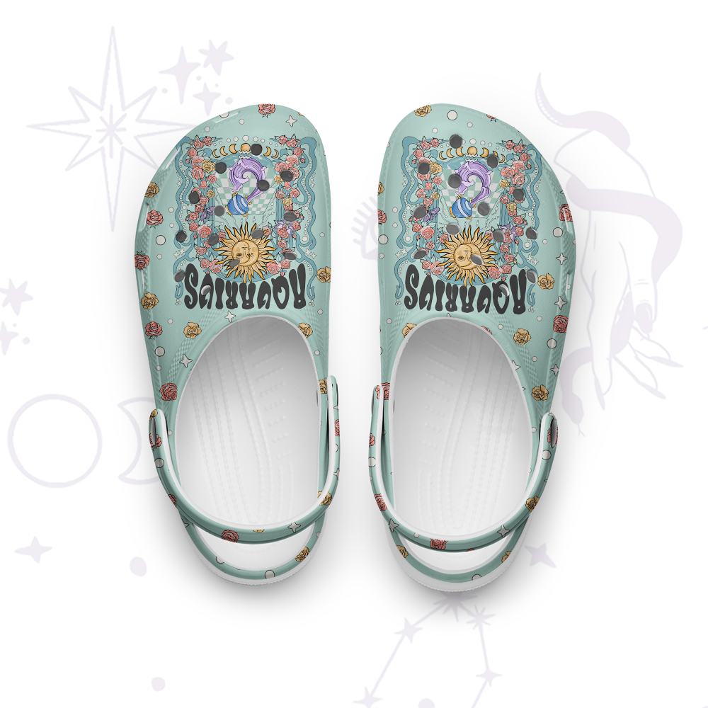 Magic Purplehecate Aquarius Spirit Zodiac Rubber Clogs