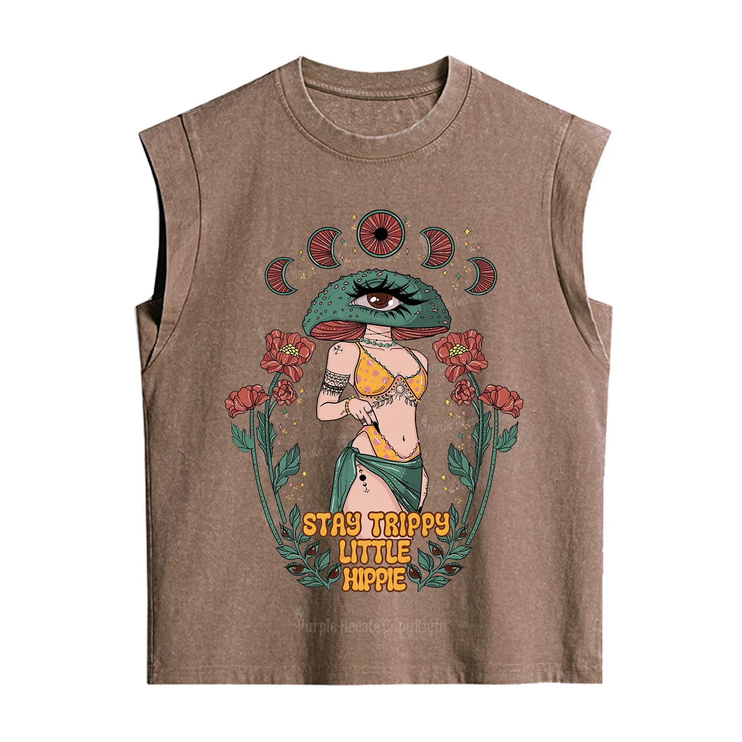 Purplehecate Stay Trippy Little Hippie Vintage Washed Tank