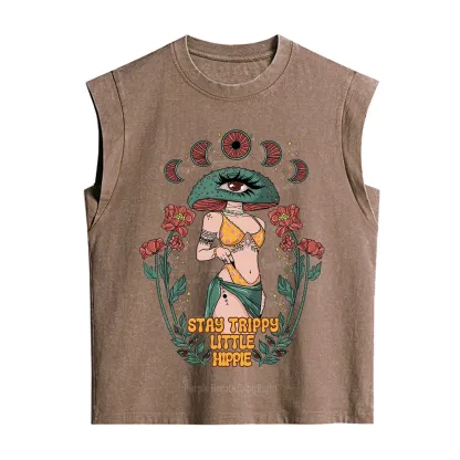 Purplehecate Stay Trippy Little Hippie Vintage Washed Tank