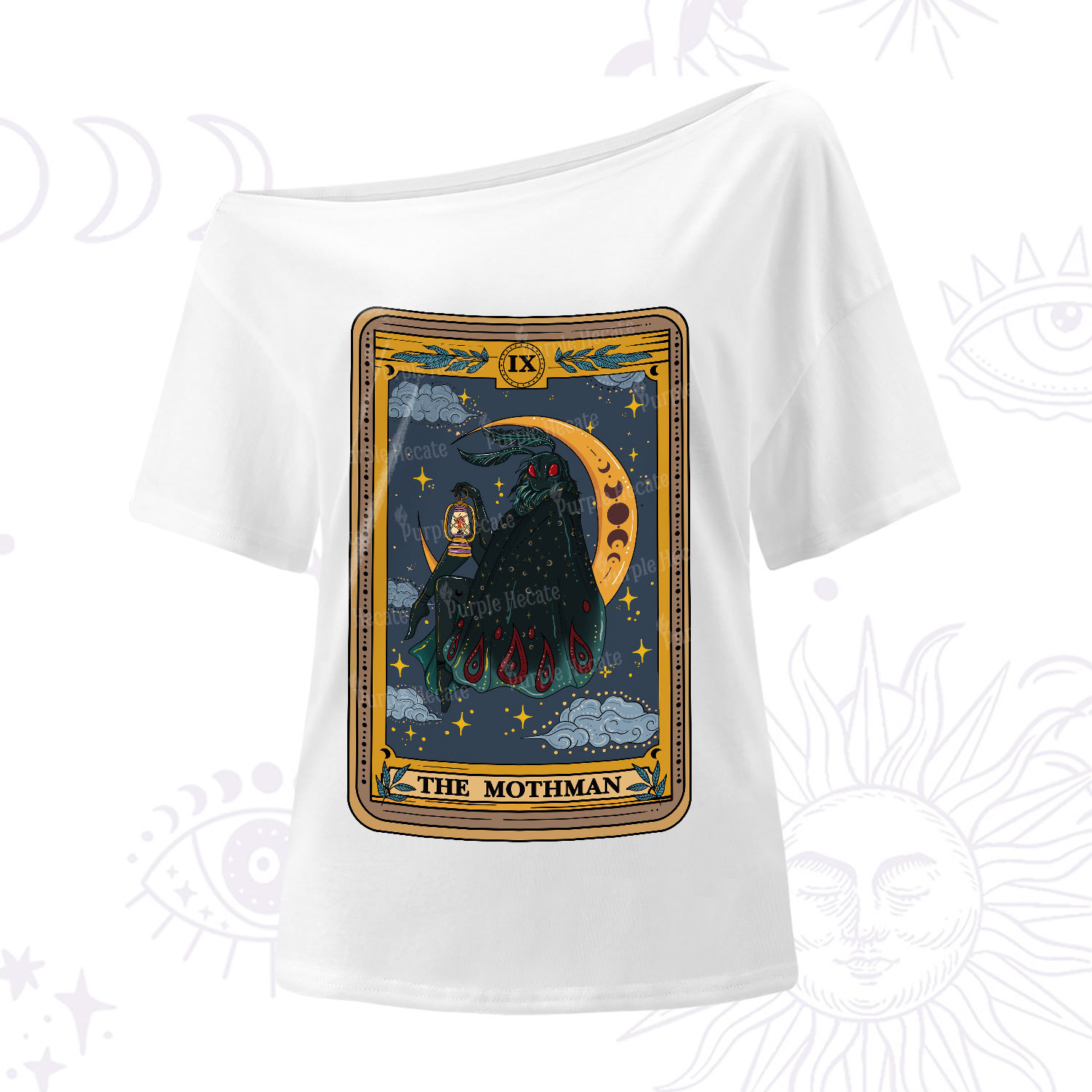 Purplehecate The Mothmen Tarot One-Shoulder T-Shirt