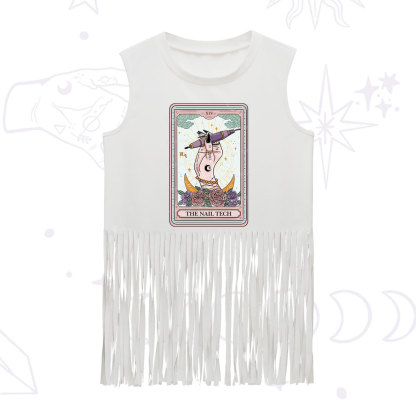 Purplehecate The Nail Tech Tarot Card Fringe Tank Top