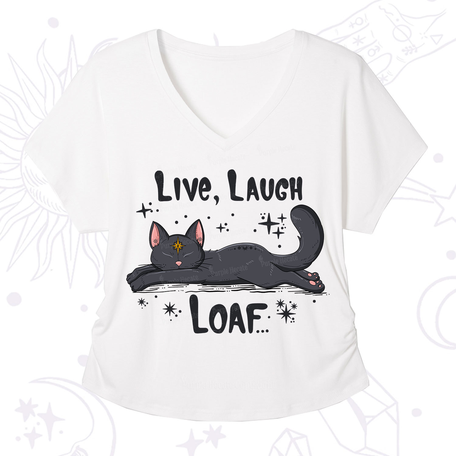 Purplehecate Live Laugh Loaf V-Neck T-Shirt