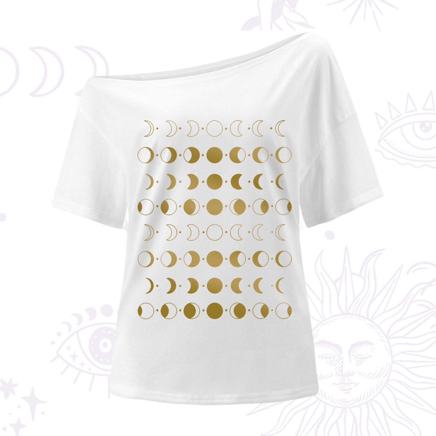 Purplehecate Phases Of Moon One Shoulder T-Shirt