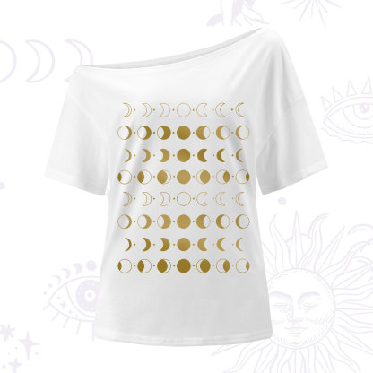 Purplehecate Phases Of Moon One Shoulder T-Shirt
