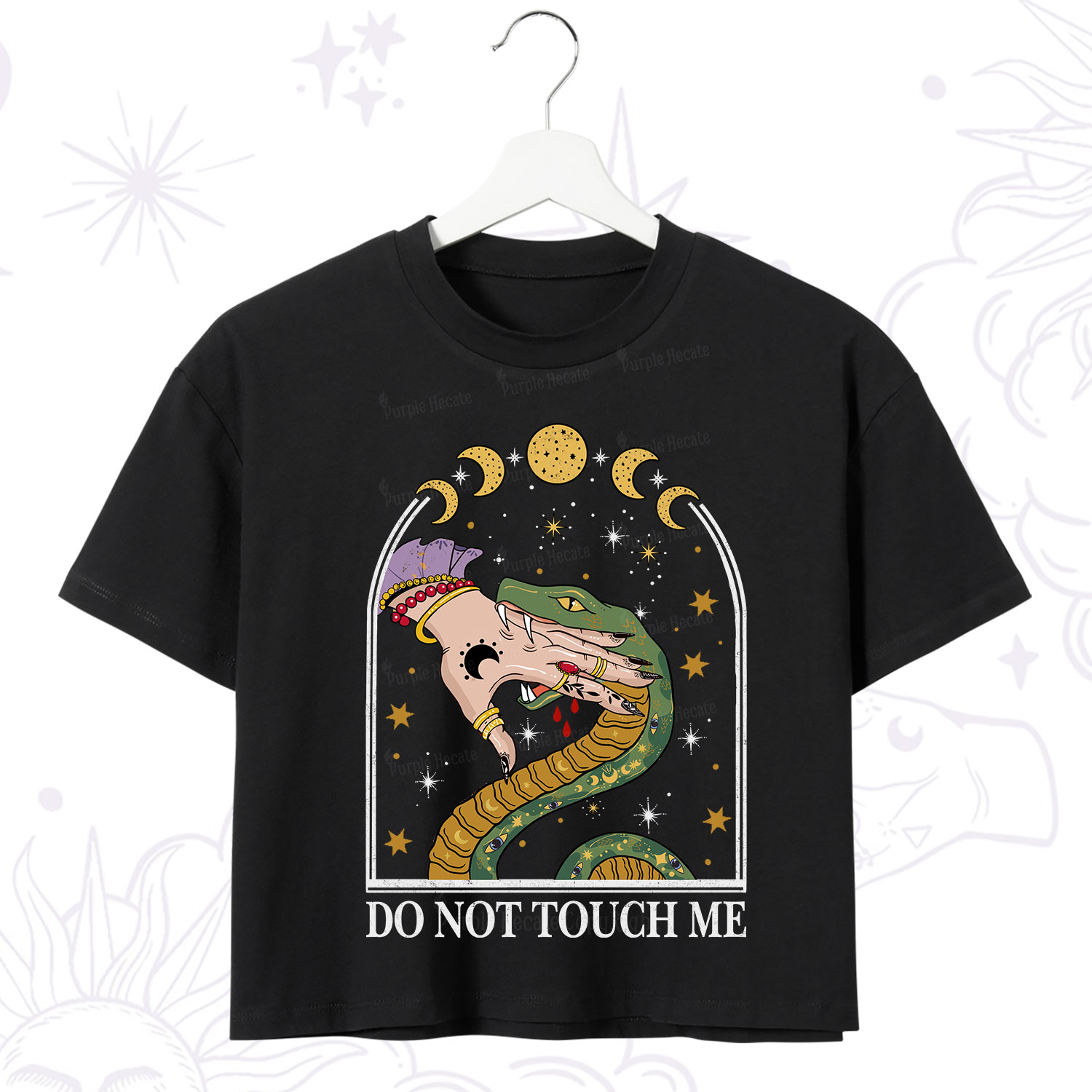 Purplehecate Do Not Touch Me Crop T-Shirt