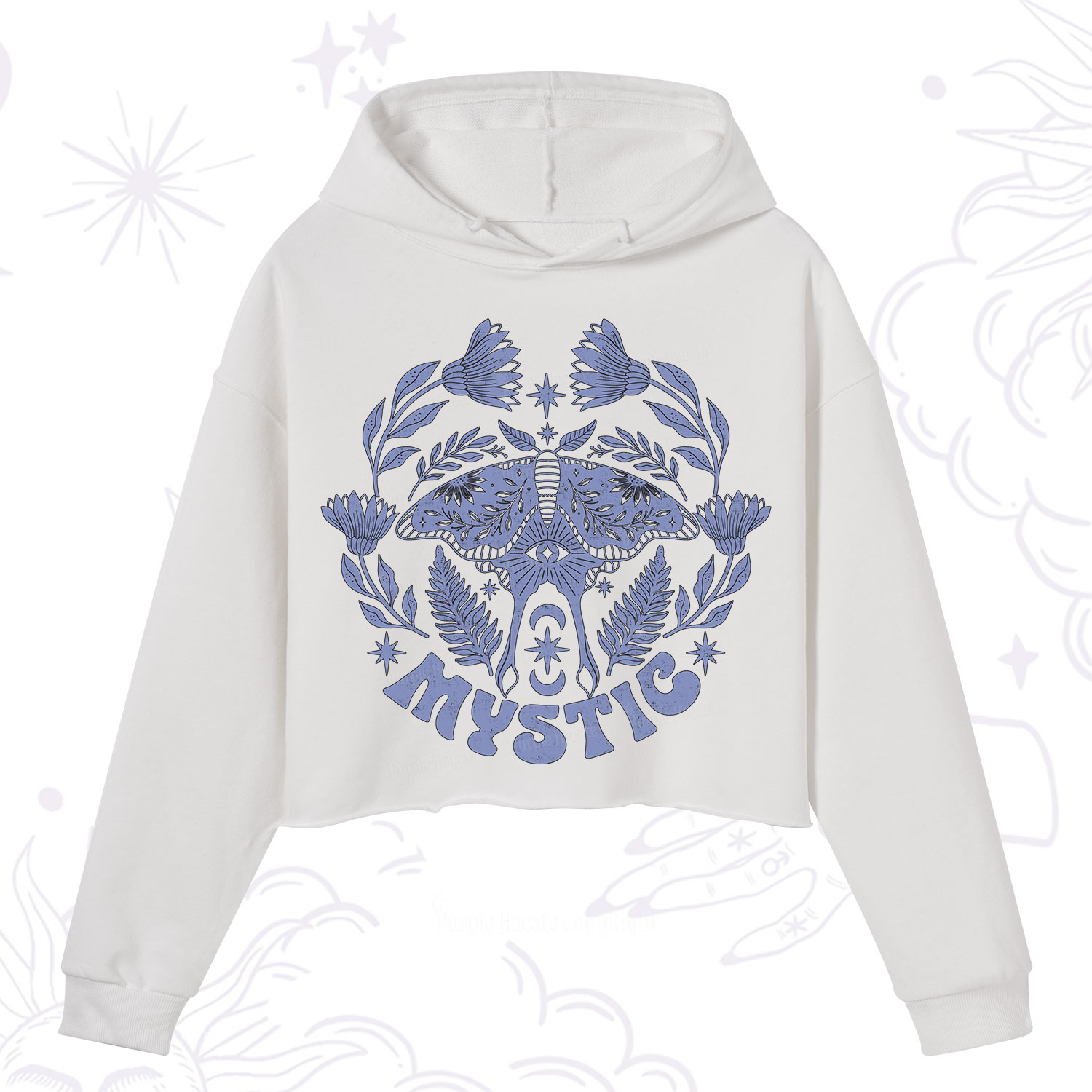 Purplehecate Mystic Moth Crop Hoodie