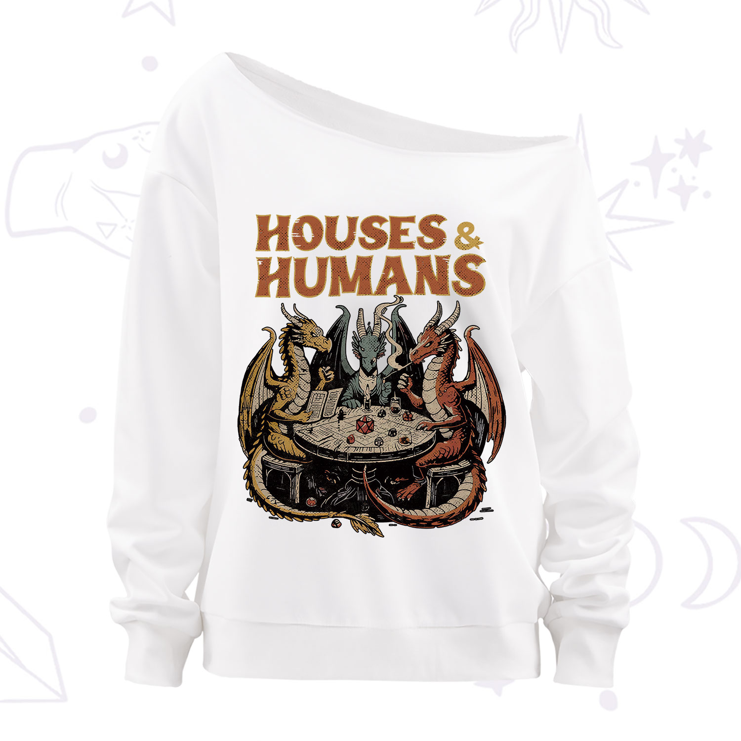 Purplehecate Houses And Humans Off The Shoulder Sweatshirt