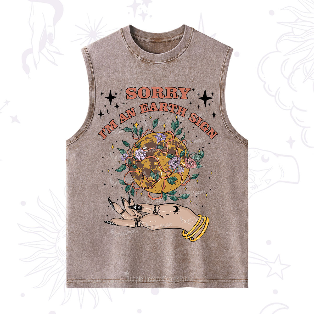 Purplehecate Sorry I'm AnEarth Sign Washed Tank