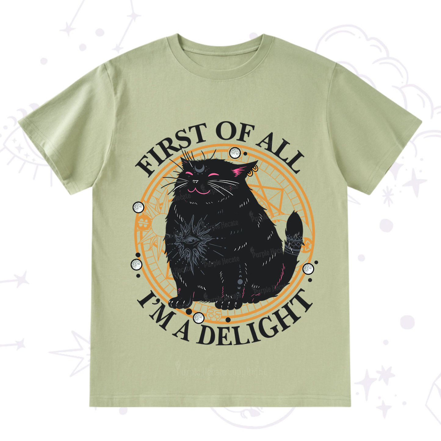 Purplehecate First Of All I'm A Delight Cat T-Shirt
