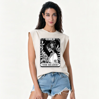 Purplehecate The Reader Skeleton Tarot Vintage Washed Tank