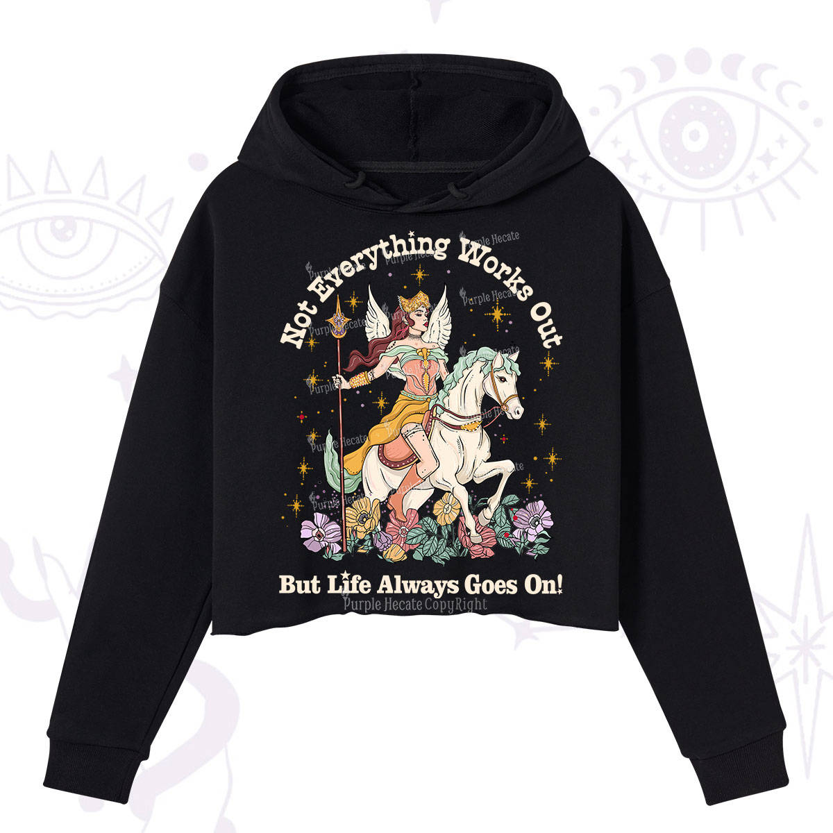 Purplehecate Not Everything Works Out But Life Always Goes On Crop Hoodie