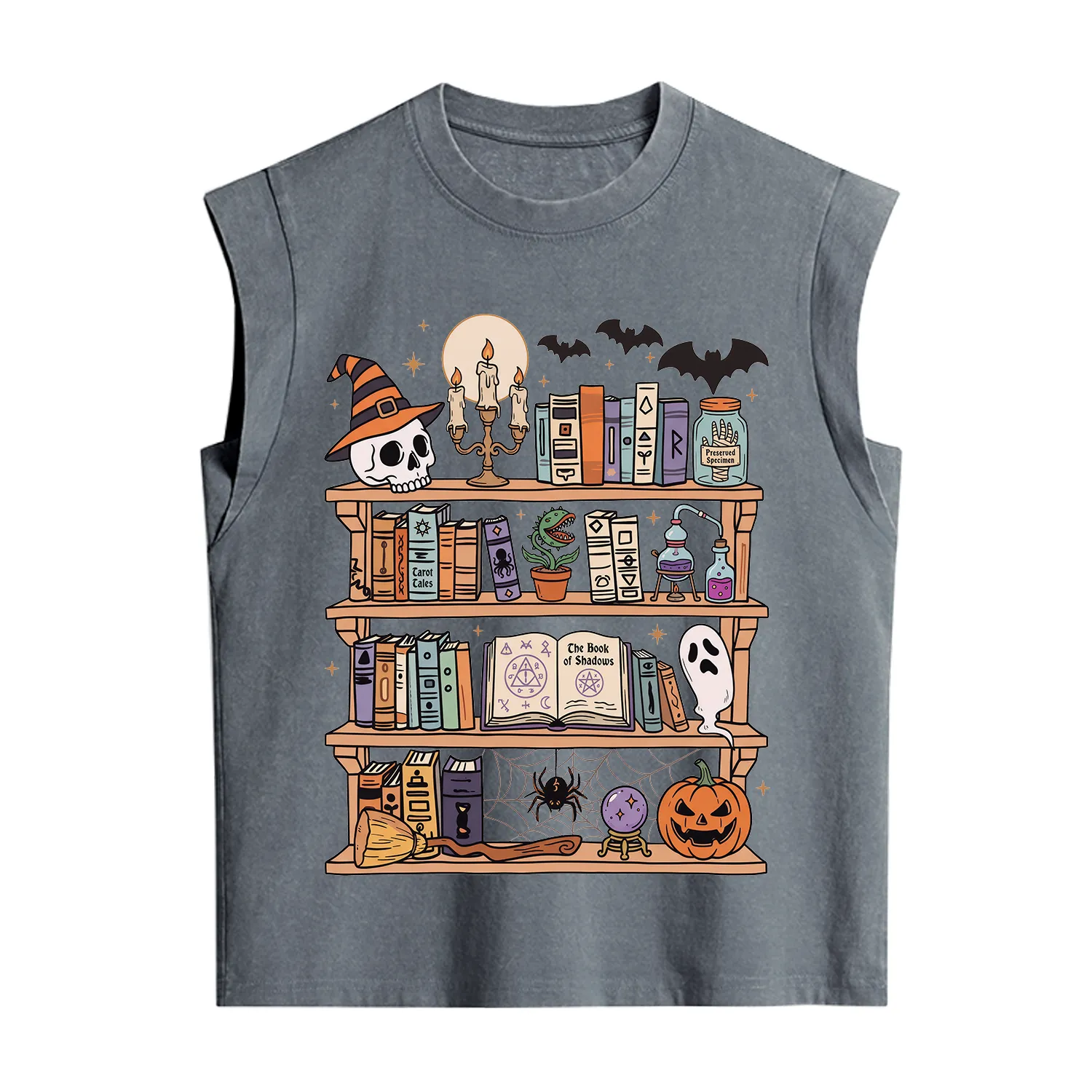 Purplehecate Halloween Library Vintage Washed Tank
