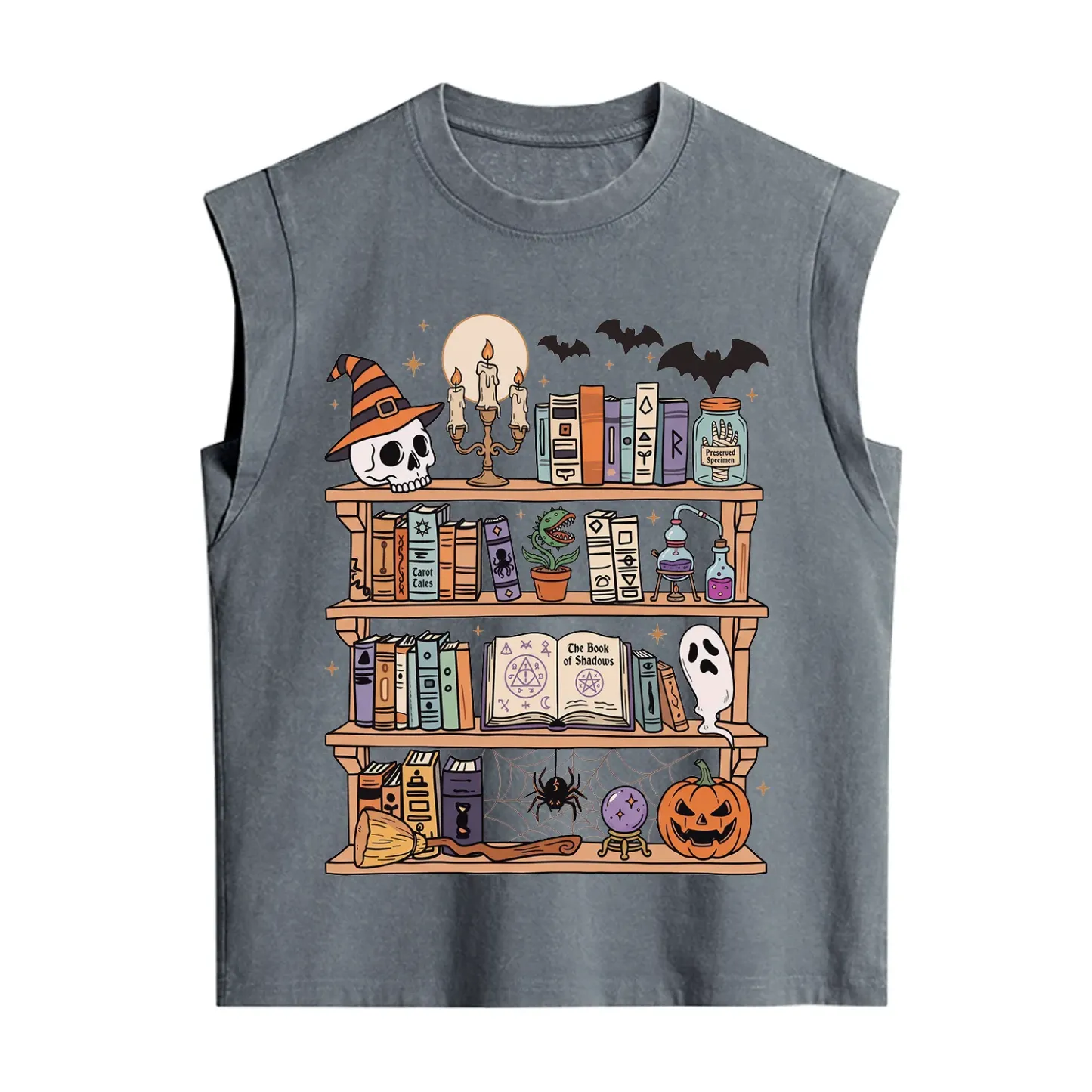Purplehecate Halloween Library Vintage Washed Tank