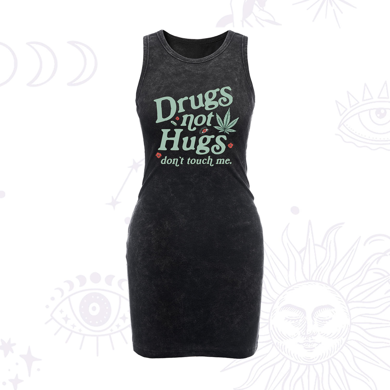 Purplehecate Sarcastic Weed Vintage Bodycon Tank Dress