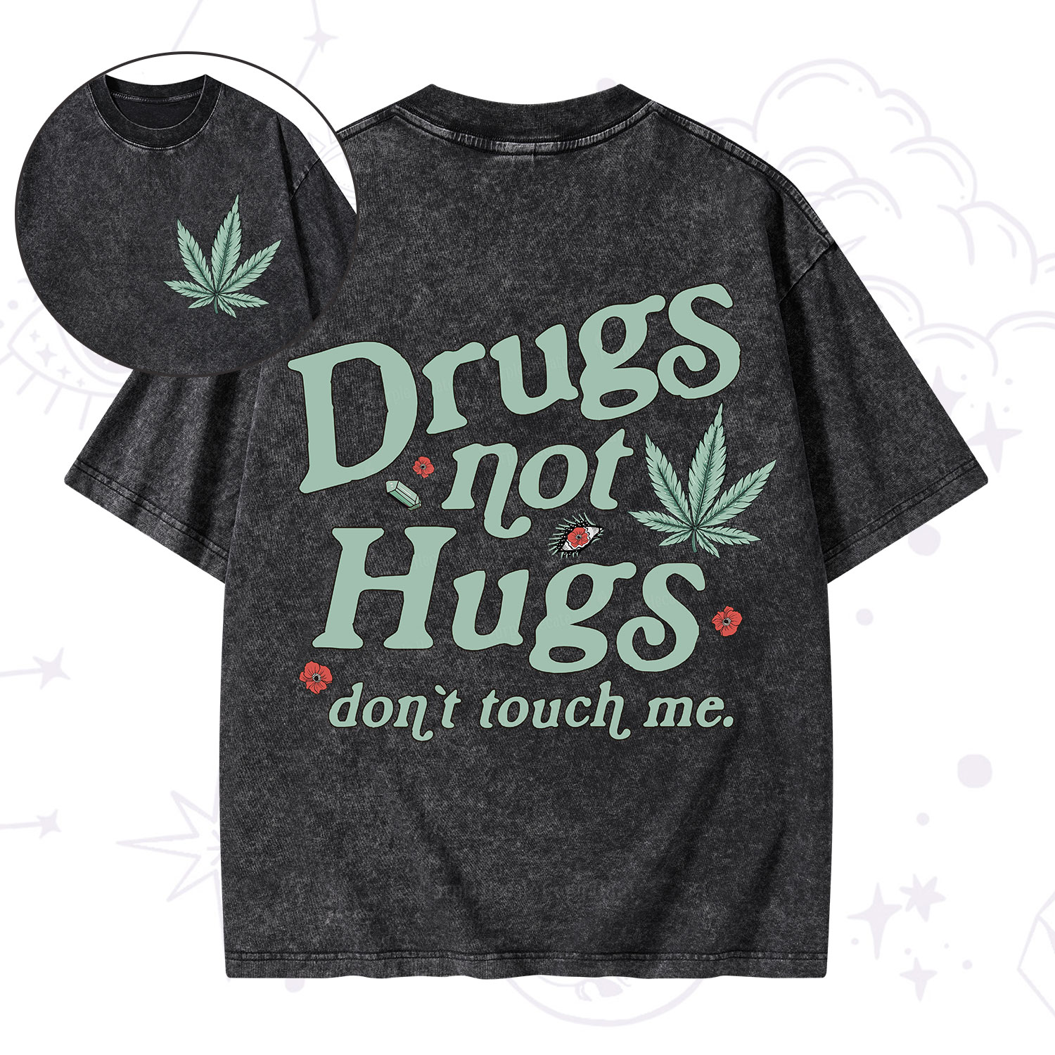 Purplehecate Sarcastic Weed Washed T-Shirt