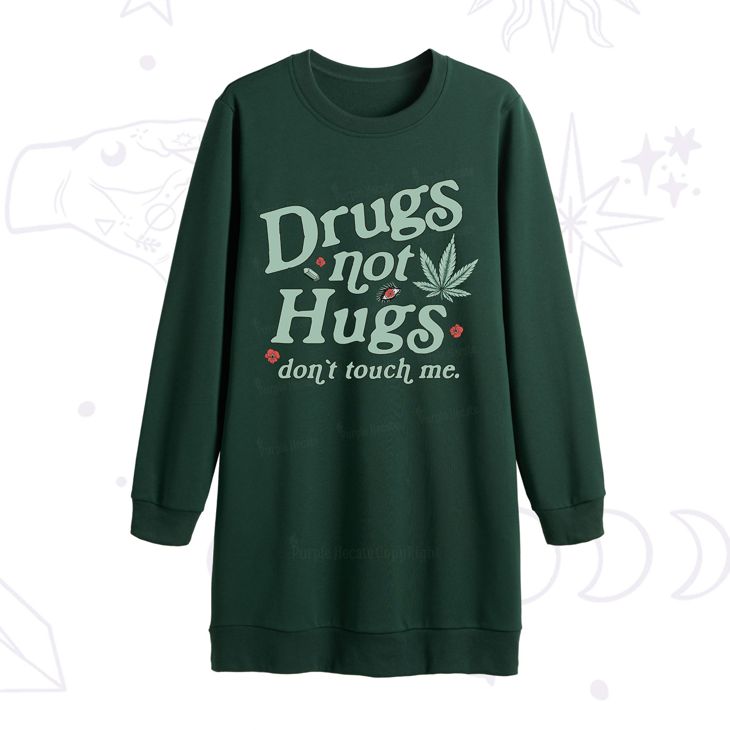 Purplehecate Sarcastic Weed Sweatshirt Dress
