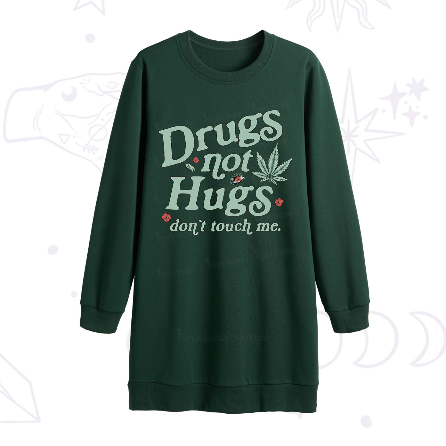 Purplehecate Sarcastic Weed Sweatshirt Dress